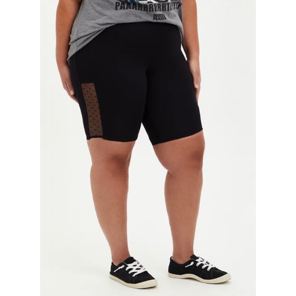 Torrid Black Bike Shorts with Brown Accent